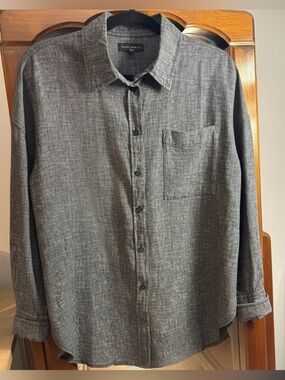 Silver Jeans Women’s Drop Shoulder Button-up Shirt in Charcoal